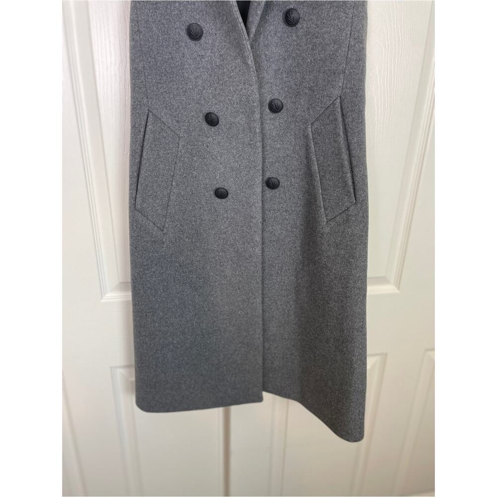 Rag & Bone Ashton Charcoal Gray Longline Wool Blend Vest Military Duster Sz 4 - Picture 4 of 10
